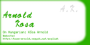 arnold kosa business card